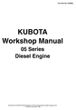 Thumbnail KUBOTA 05 SERIES ENGINE WORKSHOP MANUAL