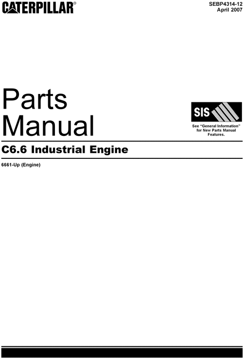 Product picture CATERPILLAR C6.6 DIESEL ENGINE PARTS MANUAL