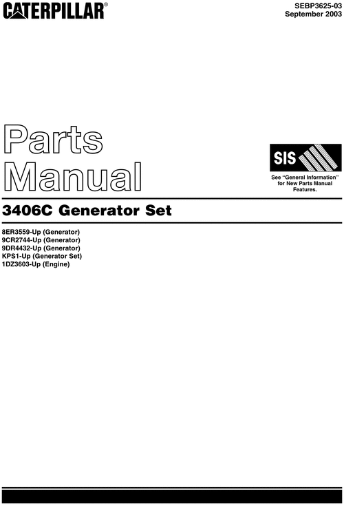 Product picture CATERPILLAR 3406C ENGINE PARTS MANUAL