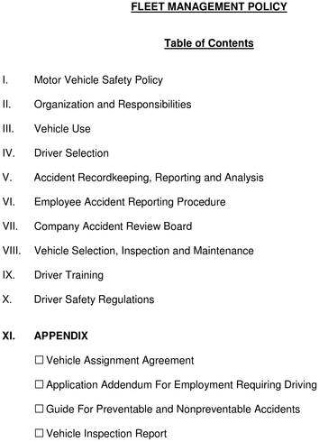 Product picture Fleet Management Policy