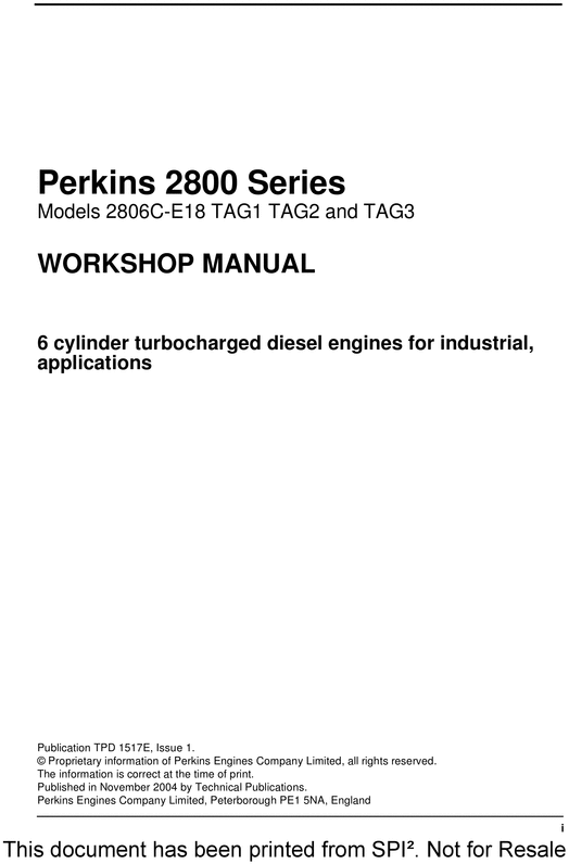 Product picture PERKINS 2800 SERIES INDUSTRIAL ENGINE SERVICE MANUAL